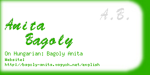 anita bagoly business card